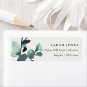 EUCALYPTUS GREEN GOLD FOLIAGE WATERCOLOR ADRESSE (Insitu)