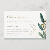 EUCALYPTUS GREEN GOLD FOLIAGE WEDING RECEPTION BEGLEITKARTE (Vorderseite)