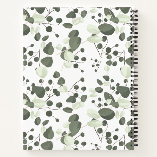 Eucalyptus green ist ein personalisiertes, elegant notizblock (Rückseite)
