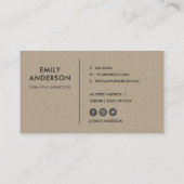 EUCALYPTUS GREEN KRAFT FOLIAGE BRANCH WATERCOLLE VISITENKARTE (Rückseite)