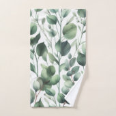 Eucalyptus Green Leaf Print Sot 3-teilig Badhandtuch Set (Handtuch)