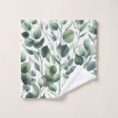 Eucalyptus Green Leaf Print Sot 3-teilig Badhandtuch Set (Waschlappen)