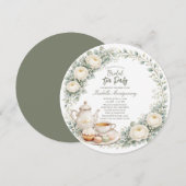 Eucalyptus Green Palette Tea Party Bridal Shower Einladung (Vorne/Hinten)