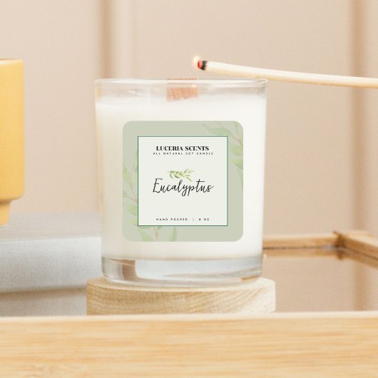 Eucalyptus Green Product Label Quadratischer Aufkleber