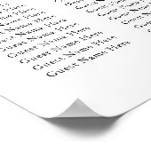 Eucalyptus Greenery 15 Table Wedding Seating Chart Poster (Ecke)