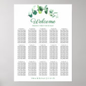 Eucalyptus Greenery 15 Table Wedding Seating Chart Poster (Vorne)