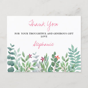 Eucalyptus Greenery Baby Shower Danke Postca Postkarte