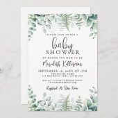 Eucalyptus Greenery Baby Shower Einladung (Vorne/Hinten)