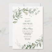 Eucalyptus Greenery Baby Shower Einladung (Vorderseite)