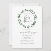 Eucalyptus Greenery Baby Shower Einladung (Vorderseite)