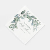 Eucalyptus Greenery Baby Shower Serviette (Ecke)