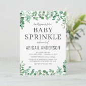 Eucalyptus Greenery Baby Sprinkle Modern Einladung (Stehend Vorderseite)