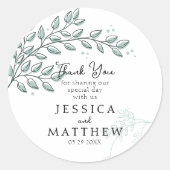Eucalyptus Greenery Boho Elegant Wedding Runder Aufkleber (Vorderseite)