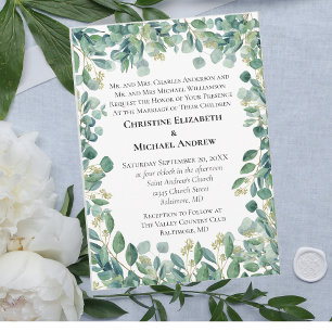 Eucalyptus Greenery Botanical Formal Wedding Einladung