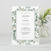 Eucalyptus Greenery Botanical Wedding Einladung (Stehend Vorderseite)