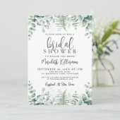 Eucalyptus Greenery Bridal Shower Einladung (Stehend Vorderseite)