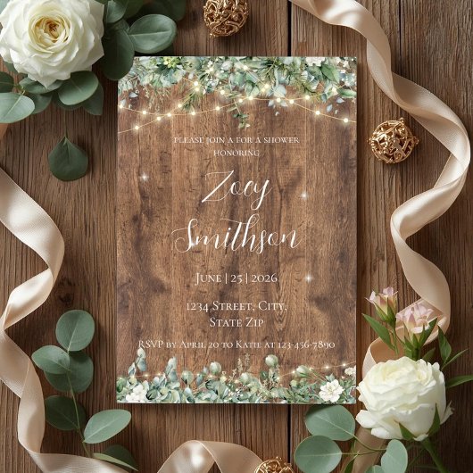 Eucalyptus Greenery Bridal Shower Invitation Einladung