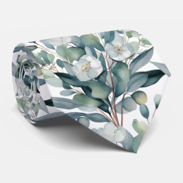 Eucalyptus Greenery Classic Formal Floral Neck Tie Krawatte