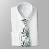 Eucalyptus Greenery Classic Formal Floral Neck Tie Krawatte (Gebunden)