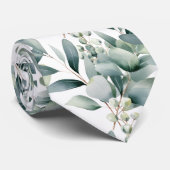 Eucalyptus Greenery Classic Formal Floral Neck Tie Krawatte (Gerollt)