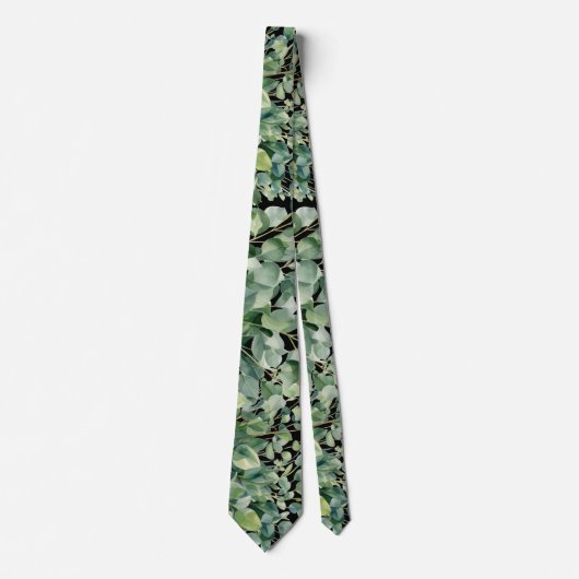 Eucalyptus Greenery Classic Formal Floral Neck Tie Krawatte (Vorderseite)
