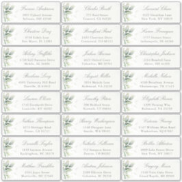 Eucalyptus Greenery Elegant Gastadresse Aufkleber