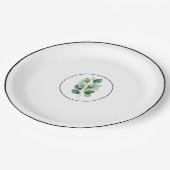 Eucalyptus greenery elegant paper plates pappteller (Schrägansicht)