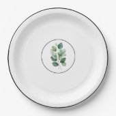 Eucalyptus greenery elegant paper plates pappteller (Vorderseite)