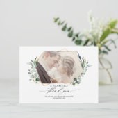 Eucalyptus Greenery Elegant Wedding Foto Ankündigung (Stehend Vorderseite)