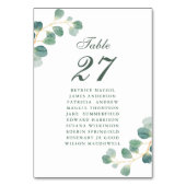 Eucalyptus Greenery Elegant Wedding Guest Name Tischnummer (Rückseite)