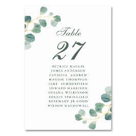 Eucalyptus Greenery Elegant Wedding Guest Name Tischnummer