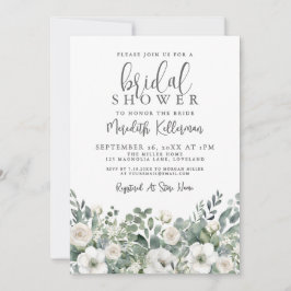 Eucalyptus Greenery Floral Bridal Shower Einladung