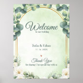 Eucalyptus Greenery Floral Welcome to Our Wedding Poster (Vorne)