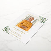 Eucalyptus Greenery | Funeral Memorial Photo Folieneinladung (Gedreht)