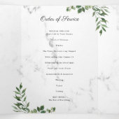 Eucalyptus Greenery | Funeral Memorial Program Dreifach Gefaltete Ankündigung (Innenseite Mitte)