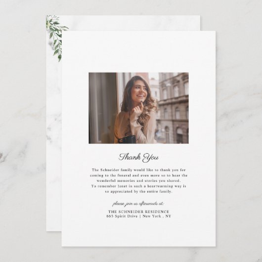 Eucalyptus Greenery | Funeral Memorial Program Einladung (Vorne/Hinten)