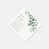 Eucalyptus Greenery Gold Fun Facts Wedding  Serviette (Ecke)