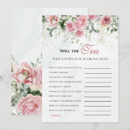 Eucalyptus Greenery Gold Leaves Bridal Shower game Einladung