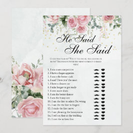 Eucalyptus Greenery Gold Leaves Bridal Shower game Einladung