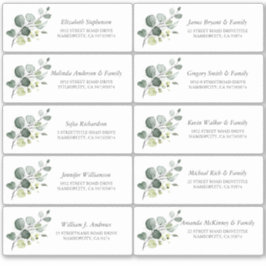 Eucalyptus Greenery Guest Names Address Labels