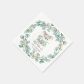 Eucalyptus Greenery Koala Baby Boy Shower Birthday Serviette (Ecke)