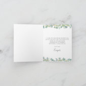 Eucalyptus Greenery Koala Birthday Baby Shower Dankeskarte (Innenseite)