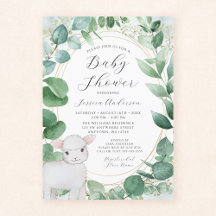 Eucalyptus Greenery Lamb Baby Shower