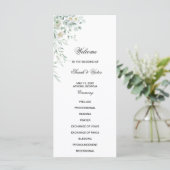 Eucalyptus Greenery Leaves Program Card Menükarte (Stehend Vorderseite)