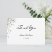 Eucalyptus Greenery Leaves  Thank You Card Dankeskarte (Stehend Vorderseite)