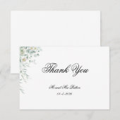 Eucalyptus Greenery Leaves  Thank You Card Dankeskarte (Vorne/Hinten)