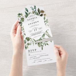 Eucalyptus Greenery Leaves Wedding All In One Invi Einladung