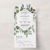 Eucalyptus Greenery Leaves Wedding All In One Invi Einladung (Innen Boden)