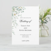 Eucalyptus Greenery Leaves  Wedding Invitation Einladung (Stehend Vorderseite)