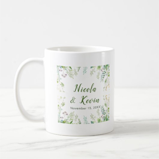 Eucalyptus Greenery Leaves Wedding Kaffeetasse (Links)